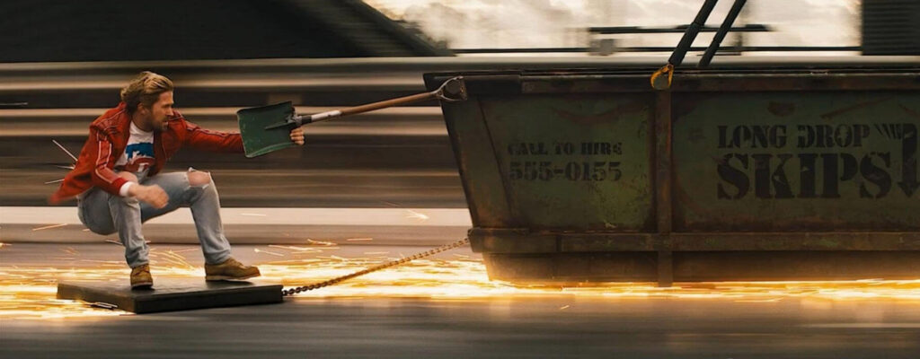 Colt goes dumpster surfing in the new movie