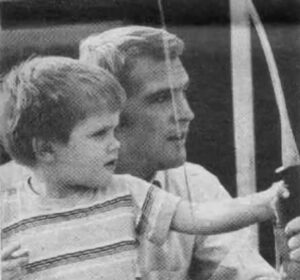 Lee Majors and his young son at home